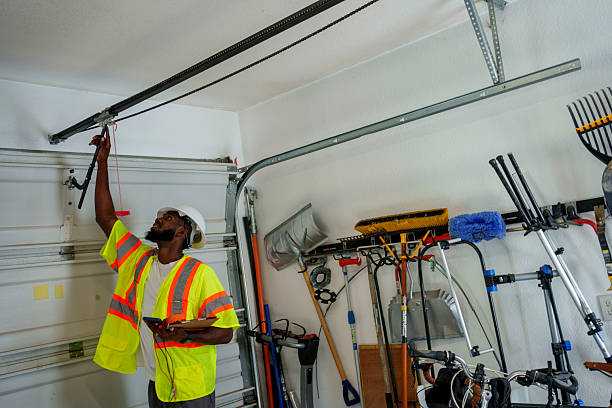 Professional Garage Door Panel Replacement technician working in Voorheesville, NY